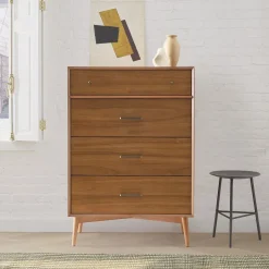 Mid-Century 4-Drawer Dresser (34")