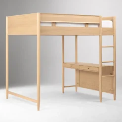 Mid-Century Full Loft Bed w/ Desk