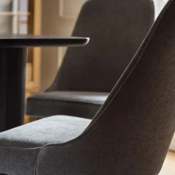 Mid-Century High-Back Dining Chair - Metal Legs