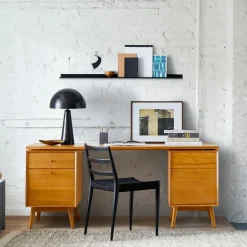 Mid-Century Modular Desk w/ 2 File Cabinets (70")