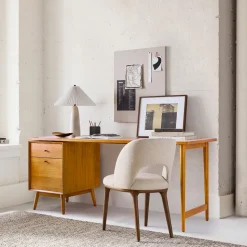 Mid-Century Modular Desk w/ File Cabinet (70")