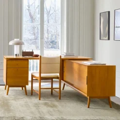 Mid-Century Modular L-Shaped Desk w/ File Cabinet & Bookcase (70")