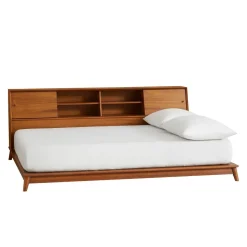 Mid-Century Side Storage Platform Bed