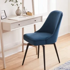 Mid-Century Swivel Office Chair - Metal Legs