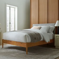 Mid-Century Upholstered Bed