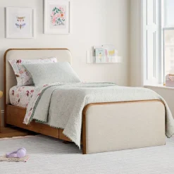 Miles Wood & Upholstered Storage Bed
