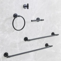 Modernist Bathroom Hardware - Matte Black