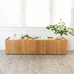 Modern Paneled Wood Media Console (72")