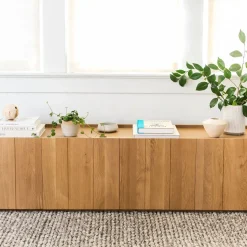 Modern Paneled Wood Media Console (72")