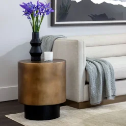 Modern Steel Side Table (18")