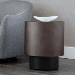 Modern Steel Side Table (18")