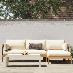 Monterey Outdoor Teak 2-Piece Chaise Sectional (99.5")