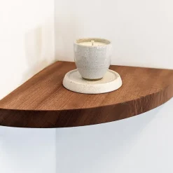 Nook Woodworking Floating Corner Shelf with Rounded Edge (12"–16")