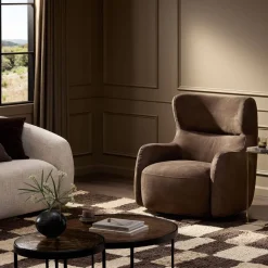 Opelika Leather Swivel Chair