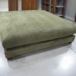 Open Box: Andes Ottoman (39") - Performance Distressed Velvet Juniper, Dark Pewter