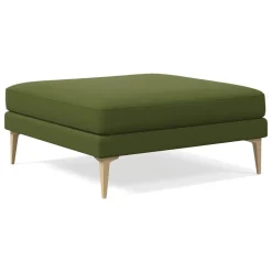 Open Box: Andes Ottoman (34"W) - Performance Velvet Tarragon, Blackened Brass