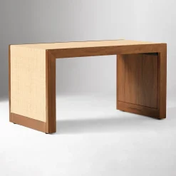 Open Box: Baldwin Raffia Side Table (28") - Cool Walnut, Raffia