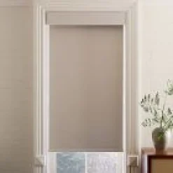 Open Box: Basketweave Blackout Roller Shade (39"W x 48"L) - Almond