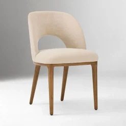 Open Box: Boerum Dining Chair - Performance Chenille Tweed Sand, Burnt Wax