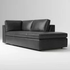 Open Box: Build Your Own Harris Leather Sectional, Right-Arm Bumper Chaise - Weston Leather Cinder