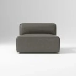 Open Box: Build Your Own Remi Modular Leather Sectional, Armless Single - Vegan Leather Cinder