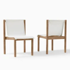 Open Box: Cusco Outdoor Textilene® Stacking Dining Chair, Set of 2 - Driftwood