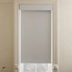 Open Box: Custom Basketweave Blackout Cordless Roller Shade, 23"W x 48"L - Porcelain