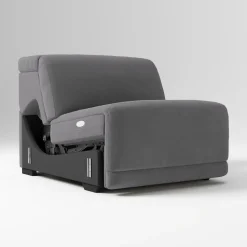 Open Box: Dalton Motion Reclining Motion Armless Single - Performance Velvet Pewter Black