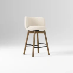 Open Box: Devon Counter Stool (26") - Performance Basket Slub Sand, Toasted Oak