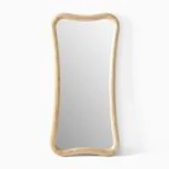 Open Box: Elodie Wavy Tubular Floor Mirror (30"W x 72"H) - Light Ash