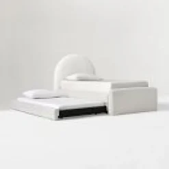 Open Box: Elora Arched Upholstered Bed Twin Trundle Only - Performance Chunky Boucle White