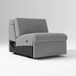 Open Box: Enzo Sectional Single w/ Motion (30"), Poly - Performance Distressed Velvet, Pewter