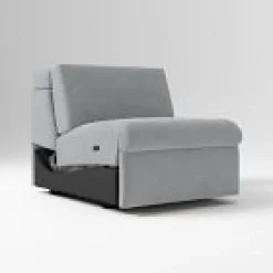 Open Box: Enzo Sectional, Single w/ Motion, 30" - Performance Washed Canvas Storm Gray