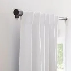 Open Box: European Flax Linen Blackout Curtain (54"W x 93"L) - White