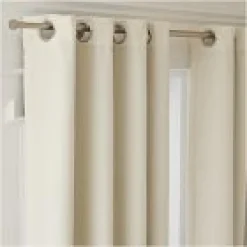 Open Box: European Flax Linen Blackout Curtain with Grommets (48"W x 108"L) - Alabaster