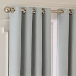 Open Box: European Flax Linen Blackout Grommet Curtain (48"W x 84"L) - Chambray Melange