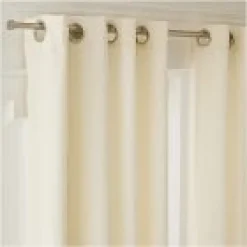Open Box: European Flax Linen Grommet Light Filtering Curtain (48"W x 84"L) - Alabaster