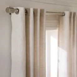 Open Box: European Flax Linen Grommet Light Filtering Curtain (48"W x 96"L) - Chambray Melange