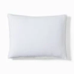 Open Box: European Flax Linen Pom Pom Sham, Standard - White