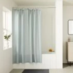 Open Box: European Flax Linen Shower Curtain, Standard (72" x 74") - Silver Mist
