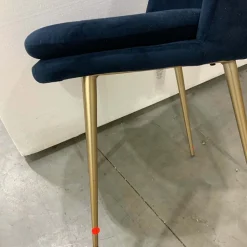 Open Box: Finley High Back Dining Chair - Performance Velvet Midnight, Champagne Bronze