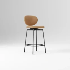 Open Box: Flynn Leather Counter Stool (26") - Ludlow Leather Cumin, Dark Bronze