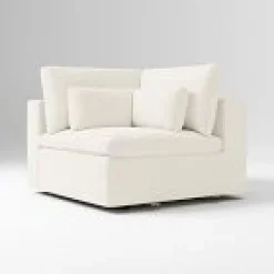 Open Box: Harmony Modular, Corner - Performance+ Yarn Dyed Linen Weave Alabaster