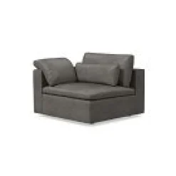Open Box: Harmony Modular Leather 1-Arm Chair - Ludlow Leather Gray Smoke
