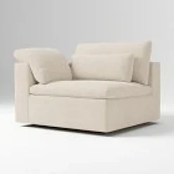 Open Box: Harmony Modular Left-Arm Chair - Performance Distressed Velvet Sand