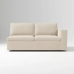Open Box: Harmony Modular Petite Right-Arm 2 Seater Sofa - Performance Distressed Velvet Sand
