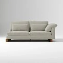 Open Box: Harmony Right Arm 2.5 Seater Sofa - Twill Gravel, Dark Walnut
