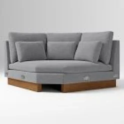 Open Box: Harmony Wedge - Performance Distressed Velvet Pewter, Dark Walnut
