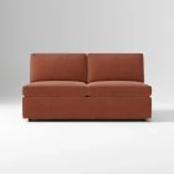 Open Box: Harris Armless Double - Performance Distressed Velvet Burnt Umber