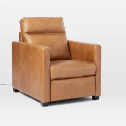 Open Box: Harris Leather Power Recliner - Saddle Leather Nut, Chocolate